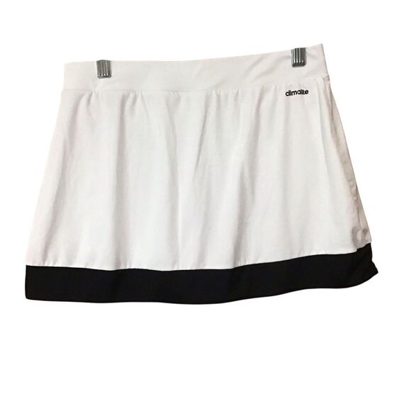 Adidas Climalite Galaxy Athletic White Skirt with Black Trim Skort S - Picture 2 of 10